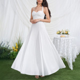 Women Summer Halter-Neck Lace-Up Sexy Backless Ruched Maxi Dress