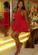 Women's Summer Solid Halter Neck Low Back Sleeveless A-Line Pleated Dress