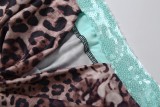 Women's Summer Sequin Leopard Print Cut-Out Strapless Dress