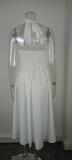 Women's Spring Chic Wide Strap Halter Neck Low Back Dress