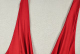 Women's Solid Ruched Bodycon Sleeveless Cowl Neck Side Slit Long Dress
