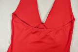 Women's Solid Ruched Bodycon Sleeveless Cowl Neck Side Slit Long Dress