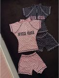 Women's Summer Fashion Sport Letter Print Polka Dot Two-Piece Shorts Set
