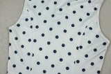 Women's Slim Fit Sleeveless V-Neck Polka Dot Two-Piece Shorts Set