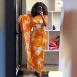 Women's Summer Tie-Dye Print Sexy Holidays Style Long Dress