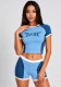 Women's Letter Print Sport Two-Piece Shorts Set