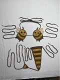 Women's Fashion Colorblock Bee Cartoon Crochet Bikini