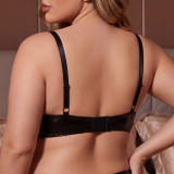 Plus Size Women's Low Back Lace Patchwork Cross Strap Bow Patent Leather Lingerie