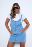 Women's Street Style Slim Fit Denim Overall Dress