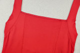 Women's Summer Solid Halter Neck Low Back Sleeveless A-Line Pleated Dress