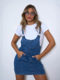 Women's Street Style Slim Fit Denim Overall Dress