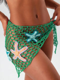 Holidays Crochet Mesh Starfish Beach Headscarf Shawl Mini Skirt Cover-Up