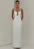 Women's Summer Sexy Chic Cut-Out Halter Neck Bodycon Long Dress