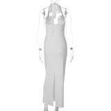Women's Summer Sexy Chic Cut-Out Halter Neck Bodycon Long Dress