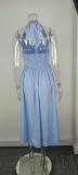 Women's Spring Chic Wide Strap Halter Neck Low Back Dress