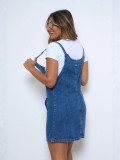 Women's Street Style Slim Fit Denim Overall Dress