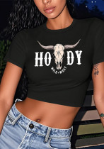 Women's Summer Print Street Crop Short Sleeve T-Shirt Women's Summer Print Street Crop Short Sleeve T-Shirt