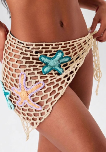 Holidays Crochet Mesh Starfish Beach Headscarf Shawl Mini Skirt Cover-Up