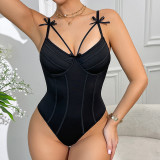 Women's Black Sculpting Underwire Boned Strap Shapewear Top