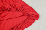 Women's Summer Solid Halter Neck Low Back Sleeveless A-Line Pleated Dress