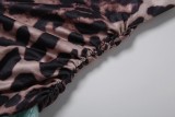 Women's Summer Sequin Leopard Print Cut-Out Strapless Dress