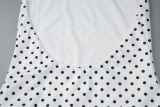 Women's Summer Chic Printed Sexy Lace-Up Halter Low Back Slim Waist Ruffle Dress