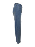 Women Casual Asymmetrical Wide-Leg Trousers with Diagonal Buttons