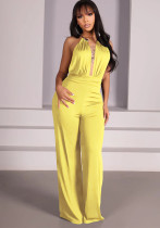 Women Summer Sexy Halter Neck Backless Jumpsuit Women Summer Sexy Halter Neck Backless Jumpsuit