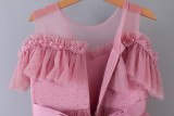 Girls' Summer Polka Dot Mesh Princess Dress Wedding Flower Girl Dress