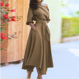 Women Slash Shoulder Lace-Up Elegant Irregular Dress