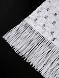 Plus Size Women White Lace Tassel Formal Party Lace Bodycon Dress