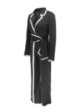Women Autumn/Winter Color Block Long-Sleeve Jumpsuit