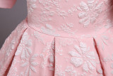 Girls' Princess Print Puff Sleeve Dance Dress