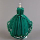 Girls' Christmas Dress Children's Princess Dress Flower Girl Train Tutu Mesh Skirt