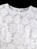 Plus Size Women White Lace Tassel Formal Party Lace Bodycon Dress