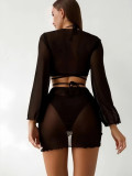 Women Bikini Lace-Up Sexy Swimwear Four-Piece Set