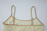Women Lace Patchwork Sexy Summer U-Neck Camisole Crop Top