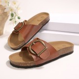 Plus Size Women Summer Casual Pu-Leather Platform Sandals