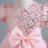 Women Christmas Outfit Sequin Mesh Bow Tutu Skirt