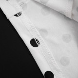 Women Polka Dot Print Halter Neck Lace-up V-Neck Backless Jumpsuits