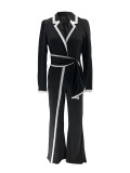 Women Autumn/Winter Color Block Long-Sleeve Jumpsuit