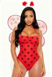Women Bee and Ladybug Cosplay Printed Bodysuit