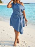 Plus Size Women Irregular Casual Summer Dress