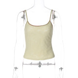 Women Lace Patchwork Sexy Summer U-Neck Camisole Crop Top