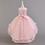 Girls' Christmas Dress Children's Princess Dress Flower Girl Train Tutu Mesh Skirt