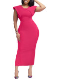 Women Summer Elegant Sleeveless Square Neck Zipper Maxi Dress