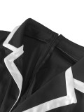 Women Autumn/Winter Color Block Long-Sleeve Jumpsuit