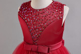 Girls' Christmas Dress Children's Princess Dress Flower Girl Train Tutu Mesh Skirt