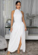 Women High-Neck Sleeveless Maxi Dress with Slits