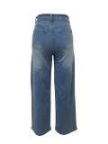 Women Casual Asymmetrical Wide-Leg Trousers with Diagonal Buttons